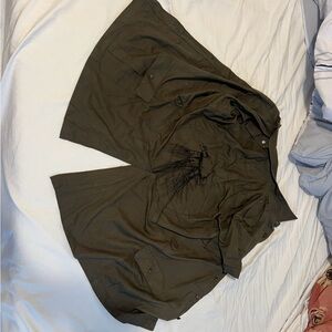 Men's Casual Button Down Shirt - Olive Green